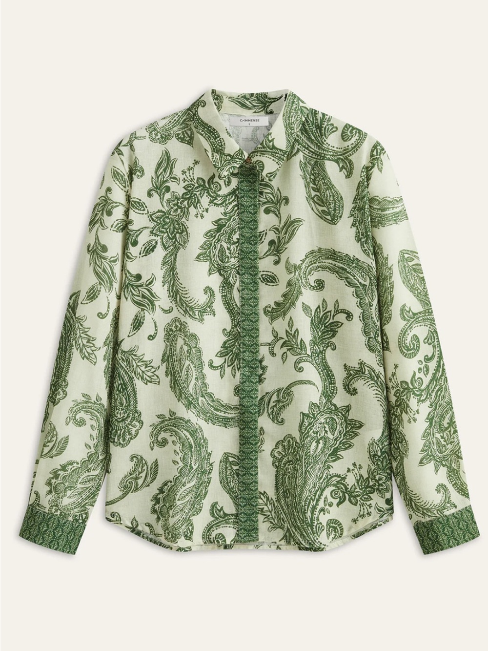 Commense Paisley Print Button-Front Shirt Size Medium NWT
